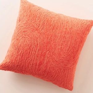 Anthropologie handwoven Janni Pillow - coral